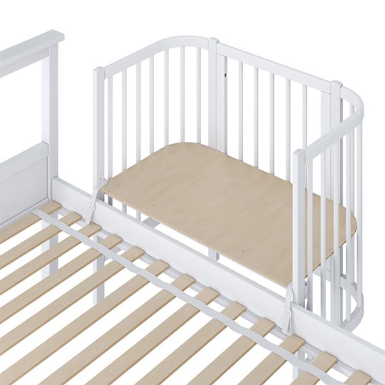 Кроватка детская приставная POLINI Kids Simple 105 Белый в Альметьевске - изображение 2