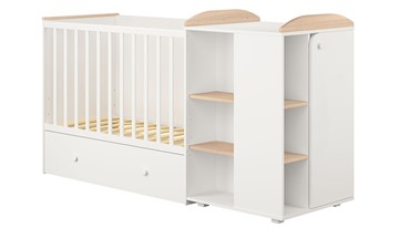 Детская кровать-шкаф с комодом POLINI Kids Ameli 800 Белый / Дуб пастельный, серия AMELI в Набережных Челнах