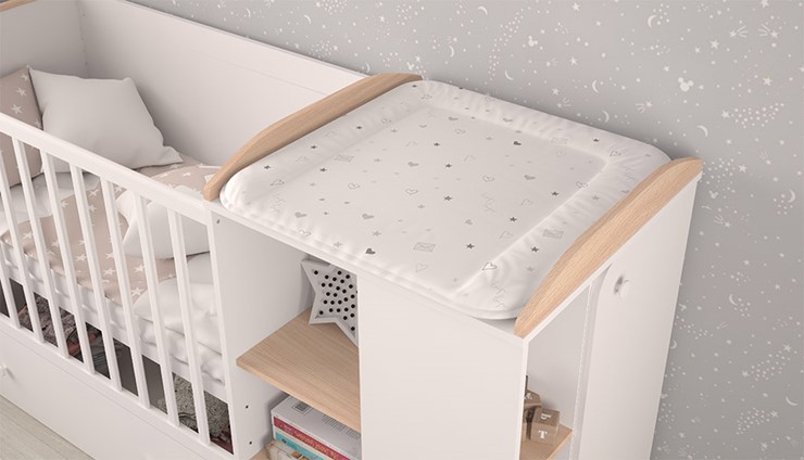 Детская кровать с комодом POLINI Kids Ameli 800 Белый / Дуб пастельный, серия AMELI в Альметьевске - изображение 4