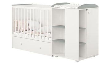 Многофункциональная кровать с комодом POLINI Kids Ameli 800 Белый / Серый, серия AMELI в Набережных Челнах - предосмотр 1