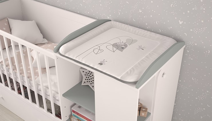 Многофункциональная кровать с комодом POLINI Kids Ameli 800 Белый / Серый, серия AMELI в Набережных Челнах - изображение 3
