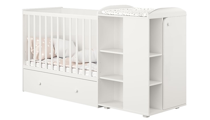 Многофункциональная кровать с комодом POLINI Kids Ameli 800 Белый, серия AMELI в Набережных Челнах - изображение 1