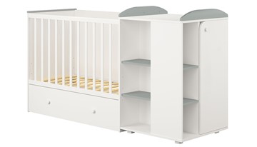Кровать-трансформер детская с комодом POLINI Kids Ameli 900 Белый-серый, серия AMELI в Нижнекамске