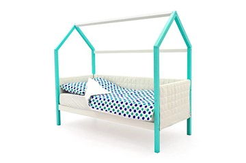 Детская кровать-домик «Svogen мятный-белый» мягкая в Набережных Челнах