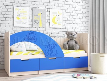 Кровать с ящиками Юниор-3, синий матовый в Набережных Челнах