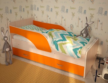 Детская кровать ТМК Максимка, корпус Млечный дуб, фасад Оранжевый в Альметьевске