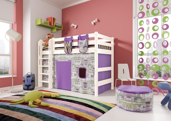 Детская кровать-чердак Соня,  Вариант 5 Белый в Альметьевске - изображение