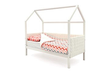 Кровать-домик детская «Svogen белая» мягкая в Набережных Челнах