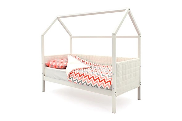 Кровать-домик детская «Svogen белая» мягкая в Альметьевске - изображение