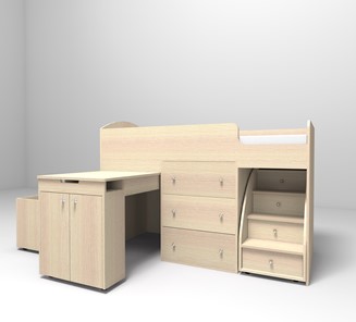Детская кровать-шкаф Малыш 1600, корпус Дуб, фасад Дуб в Набережных Челнах