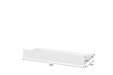 Выкатная кровать в детскую Токио, белый текстурный (одинарная (0,9х2,0) + выкатная) в Казани - предосмотр 4
