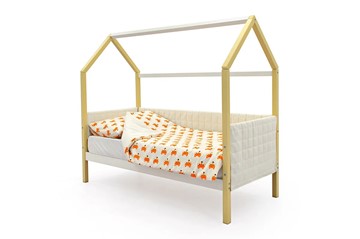 Детская кровать-домик «Svogen бежево-белый» мягкая в Набережных Челнах