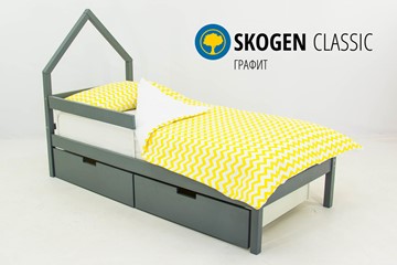 Детская кровать-домик мини Skogen графит в Набережных Челнах