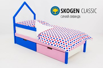 Кровать-домик мини Skogen синий-лаванда в Казани