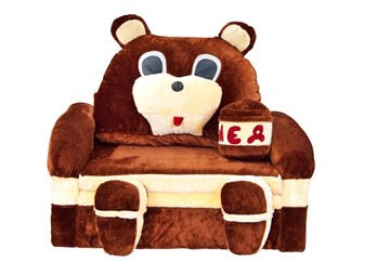 Диван детский Медведь с подушкой, ширина 120 см в Нижнекамске - предосмотр