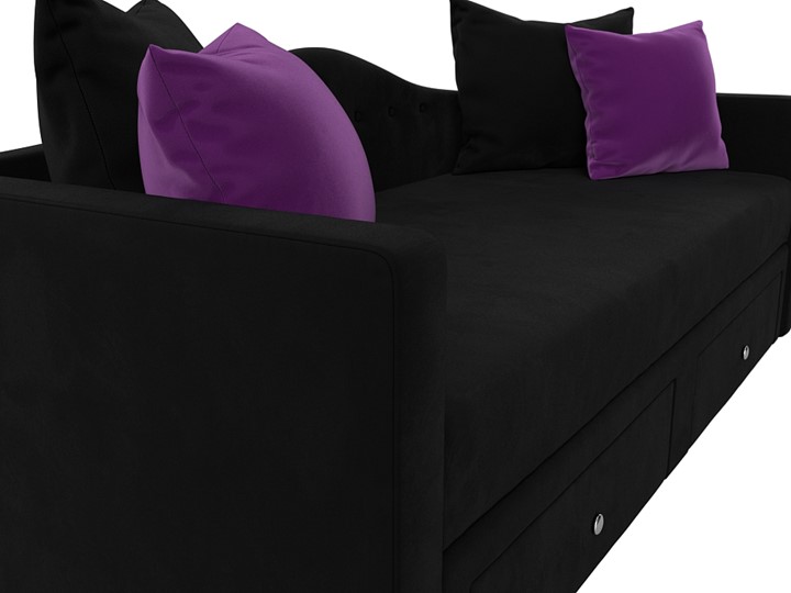 Диван-кровать Дориан, Черный/Фиолетовый (Микровельвет) в Альметьевске - изображение 3