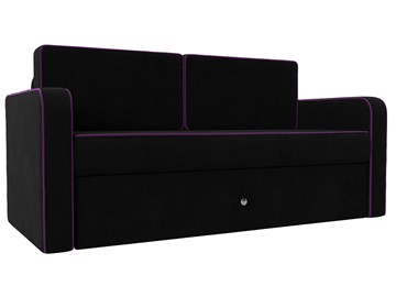 Детский диван-трансформер Смарт, Черный/Фиолетовый (Микровельвет) в Набережных Челнах