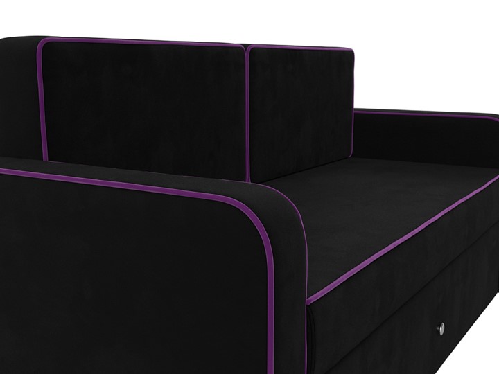 Детский диван-трансформер Смарт, Черный/Фиолетовый (Микровельвет) в Нижнекамске - изображение 6