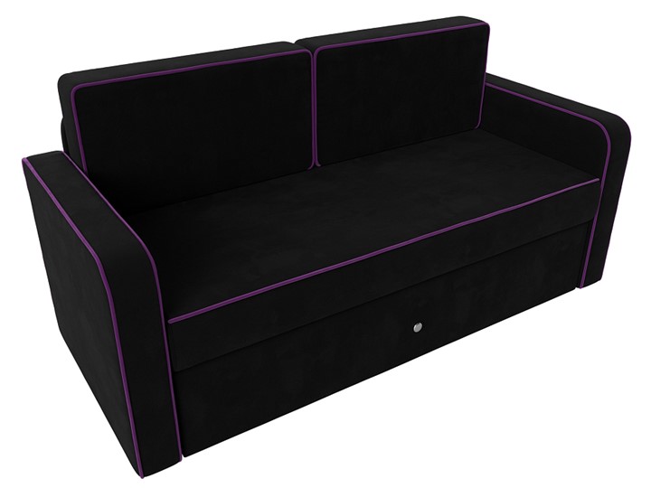 Детский диван-трансформер Смарт, Черный/Фиолетовый (Микровельвет) в Нижнекамске - изображение 8