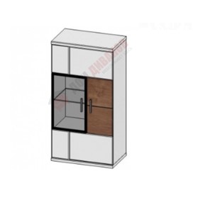 Шкаф навесной со стеклом Корано, правый, Бм.Кор-11, белый экспо/ольха текстурная в Набережных Челнах