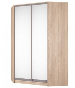 Шкаф угловой Аларти (YA-230х1400(602) (10) Вар. 5; двери D5+D5), с зеркалом в Казани - изображение