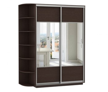 Шкаф 2-х дверный Экспресс (Комби), со стеллажом 1700x600x2200, венге в Альметьевске