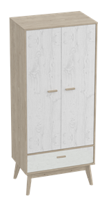 Шкаф для одежды Калгари, Дуб натуральный светлый/Белый матовый в Набережных Челнах