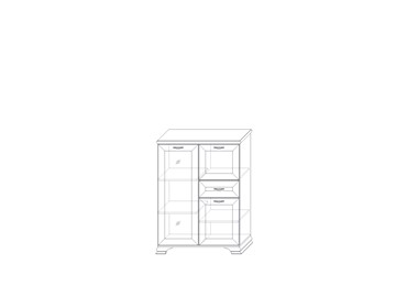 Низкий шкаф (1 стеклодверь) Сиена, Бодега белый / патина золото в Нижнекамске - предосмотр 1