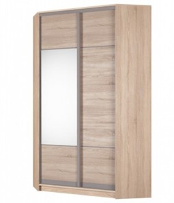 Шкаф угловой Аларти (YA-230х1250(602) (2) Вар. 2; двери D3+D4), с зеркалом в Набережных Челнах