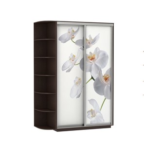 Шкаф 2-дверный Экспресс 1500x600x2200, со стеллажом, Орхидея белая/венге в Набережных Челнах