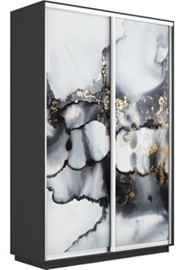 Шкаф 2-дверный Экспресс 1400x600x2400, Абстракция серая/серый диамант в Казани