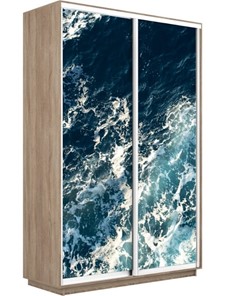 Шкаф 2-х створчатый Экспресс 1600x450x2200, Морские волны/дуб сонома в Альметьевске - предосмотр