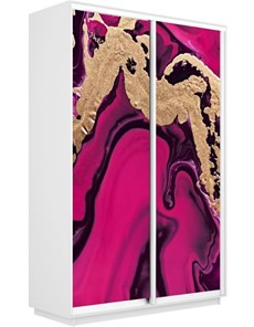 Шкаф Экспресс 1600x600x2200, Абстракция розовая/белый снег в Набережных Челнах