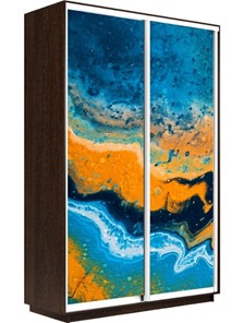 Шкаф Экспресс 1600x600x2400, Абстракция оранжево-голубая/венге в Нижнекамске