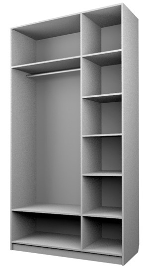 Распашной шкаф ЭШ3-РС-23-12 Зс (с зеркалом), Дуб Крафт белый в Альметьевске - изображение 1