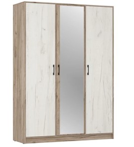 Шкаф трехдверный ШР3/1 Соната с зеркалом Дуб Крафт Серый - Дуб Крафт Белый в Набережных Челнах