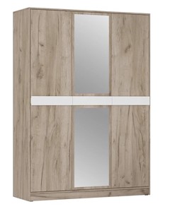 Шкаф 3-х дверный ШРК-3 Шарм с зеркалом Дуб Крафт Серый/Белый Бриллиант в Казани