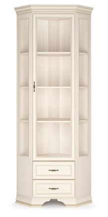 Угловой шкаф-витрина Сиена, Бодега белый / патина золото в Альметьевске - изображение