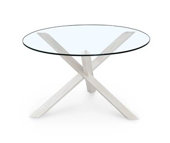 Стеклянный столик в зал Оникс-3, Выбеленный дуб/Прозрачное стекло в Казани