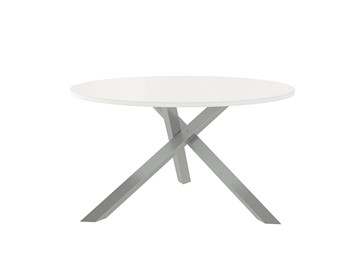 Круглый стол Триада-15Д, Металлик/Белый в Набережных Челнах