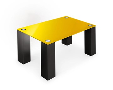 Журнальный столик Колизей-8, черный/желтое стекло в Казани