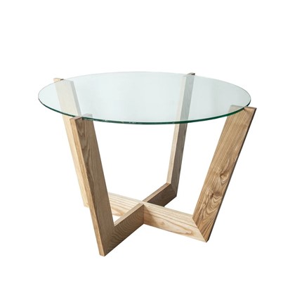 Журнальный стол Оникс-10, Натуральный массив/Прозрачное стекло в Альметьевске - изображение