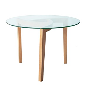 Стеклянный столик Оникс-1, Натуральный массив/Прозрачное стекло в Казани