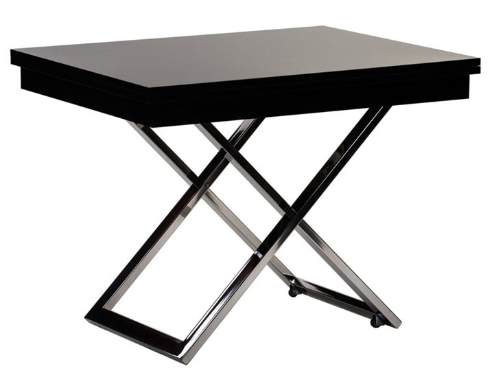 Журнальный стол-трансформер Cross GL, Черный суперглянец/Нержавеющая сталь в Нижнекамске - изображение 2