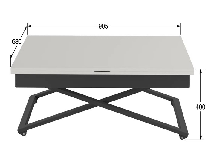 Журнальный стол-трансформер Генри, белый премиум/чёрный в Нижнекамске - изображение 5
