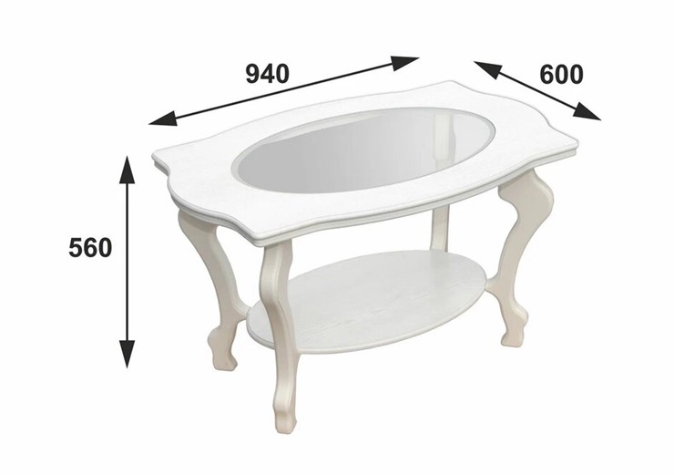 Столик журнальный Берже 1С (белый ясень) в Нижнекамске - изображение 1