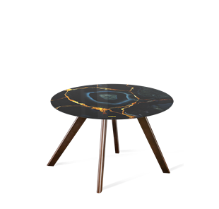 Круглый столик SHT-S39 / SHT-TT32 60 стекло/МДФ (титановый кварц/венге) в Альметьевске