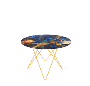 Круглый столик SHT-TU37 / SHT-TT32 60 стекло/МДФ (синий сапфир/золото) в Нижнекамске