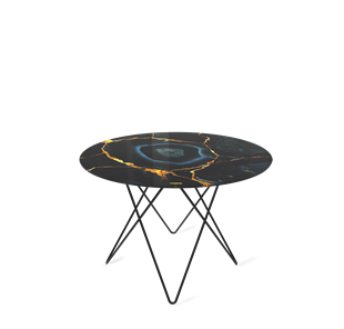 Круглый столик SHT-TU37 / SHT-TT32 60 стекло/МДФ (титановый кварц/черный муар) в Альметьевске