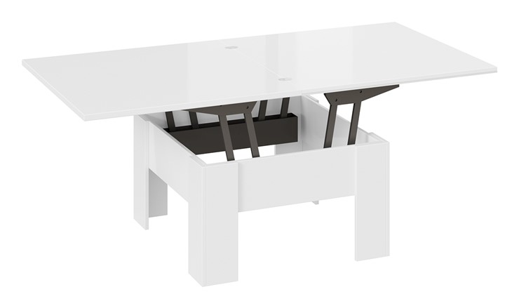 Журнальный стол Glance тип 1 (Белый/Стекло белый глянец) в Альметьевске - изображение 4